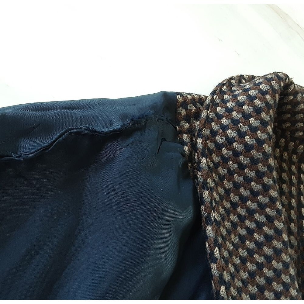 Alex de Bolzan Houndstooth 100% Wool Crop Jacket Sz 10 - Vtg - Picture 9 of 10